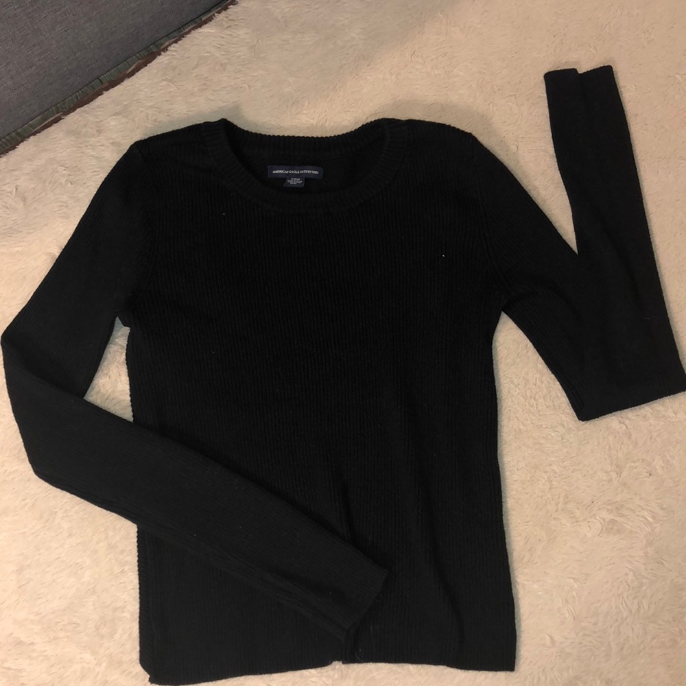 AEO Black Crop Sweater